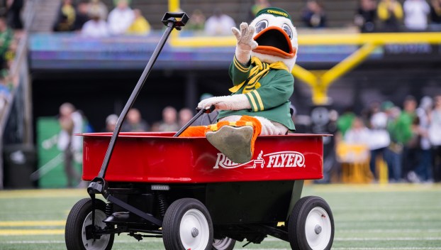 The University of Oregon's mascot "The Duck"
